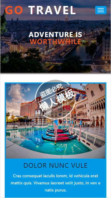 Go Travel旅游城市触屏版html5手机wap房地产网站模板下载