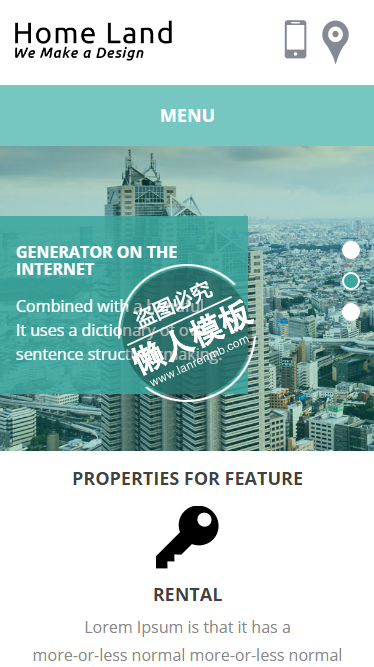 Home-land we make a design触屏版html5手机房地产网站模板下载