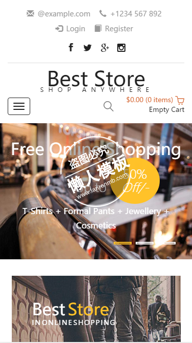 Best Store大型商场触屏版html5手机wap商城购物网站模板下载