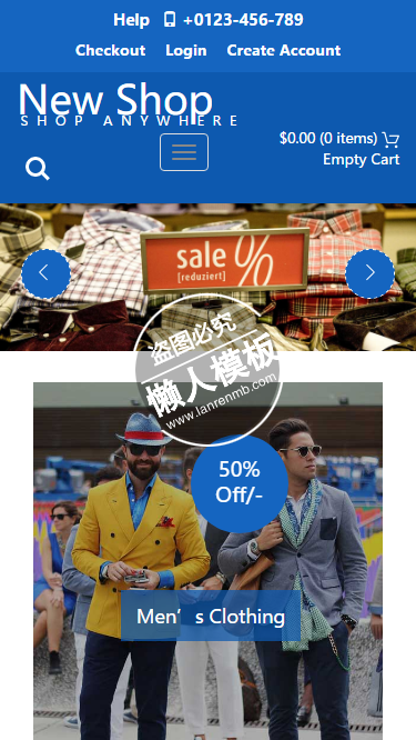 New Shop最新潮服装店触屏版html5手机wap商城购物网站模板下载