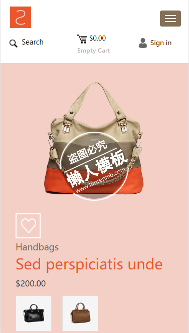 Shoplist女性包包饰品触屏版html5手机wap商城购物网站模板下载