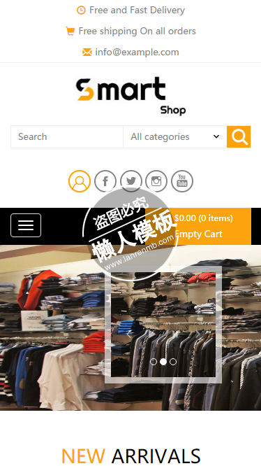 Smart Shop最新衣裤店面html5手机wap商城购物网站模板下载
