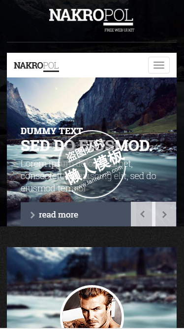 Nakropol自然风景背景触屏版html5手机UI套件网站模板源码下载
