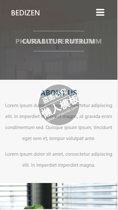 Bedizen蓝色菜单html5手机wap家居设计家具网站模板免费下载