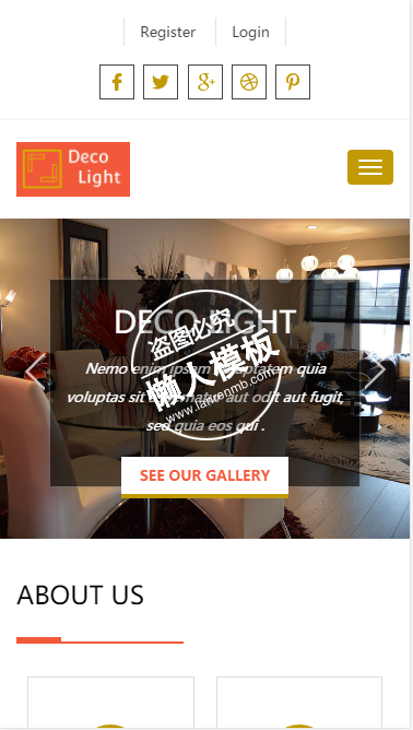 Deco Light黑色格调html5手机wap家居设计家具网站模板免费下载