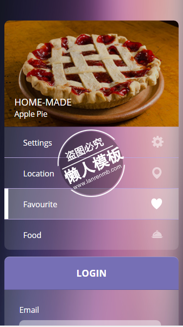 苹果派食物好看的触屏版html5手机UI套件网站模板源码下载