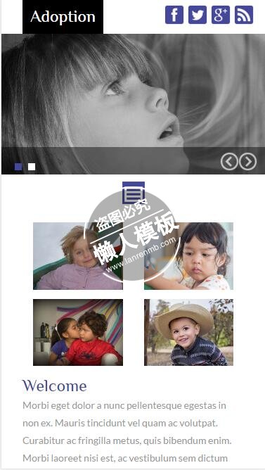 Adoption救助孩子html5手机wap社区交友网站模板免费下载