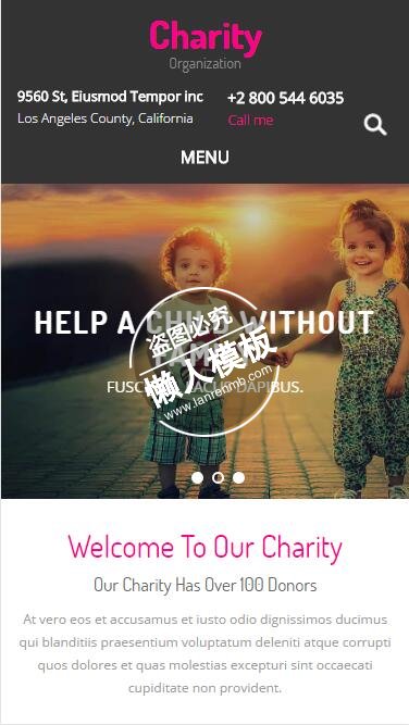 帮助无家可归孩子html5手机wap社交网站模板免费下载