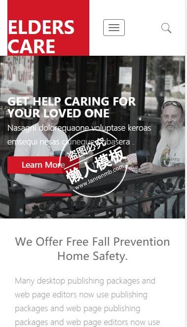 EldersCare休闲养老院html5手机wap社交网站模板免费下载