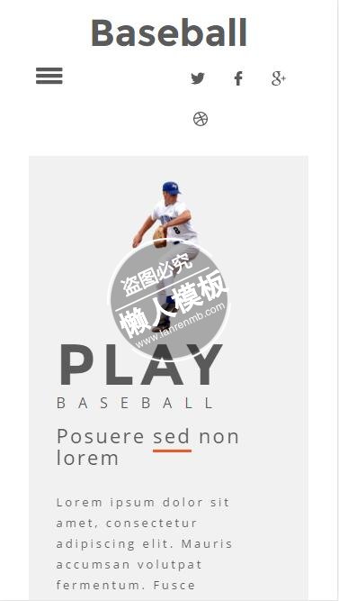 职业棒球精彩记录html5手机wap体育网站模板免费下载