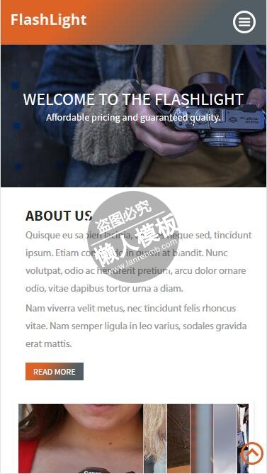 FlashLight最好的拍摄html5手机摄影图片相册网站模板免费下载