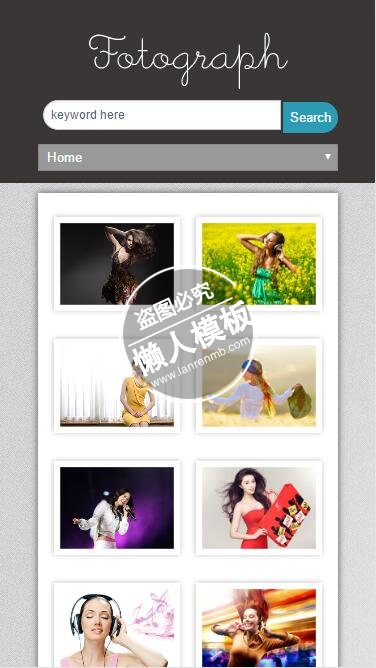 可翻页美女相册html5手机wap摄影图片相册网站模板免费下载