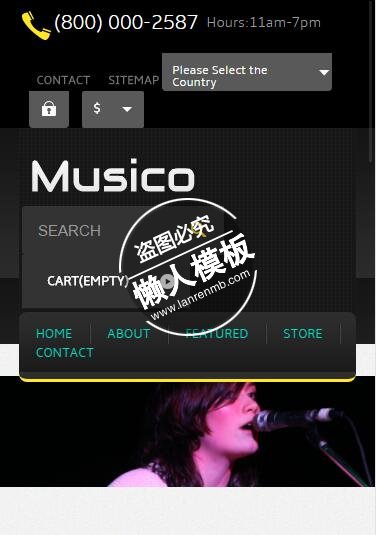 Free Musico流行音乐演唱html5手机wap在线音乐网站模板免费下载