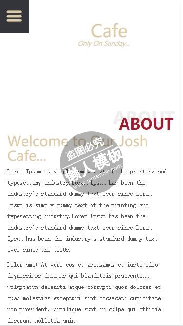 咖啡原味制作触屏版html5手机wap餐饮酒店网站模板下载