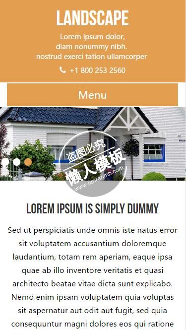 Landscape黄黑色调触屏版html5手机wap房地产网站模板下载