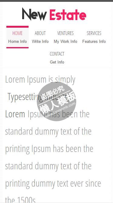 The New-Estate特殊字样触屏版html5手机wap房地产网站模板下载
