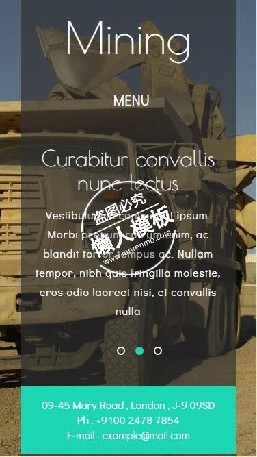 Mining施工挖掘作业html5工业企业制品手机wap网站模板下载