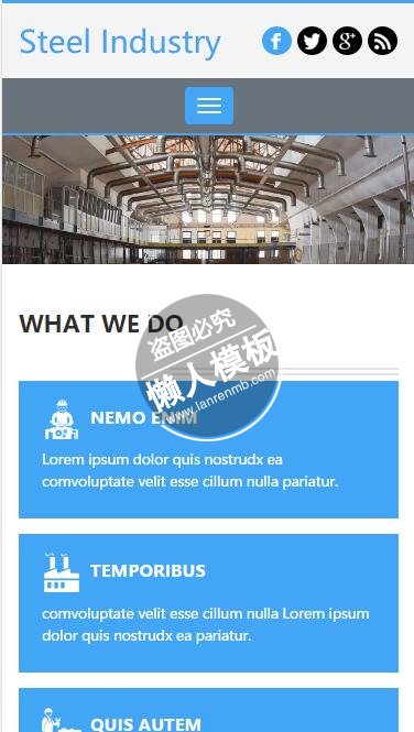 Steel管道设计制造html5工业企业制品手机wap网站模板下载