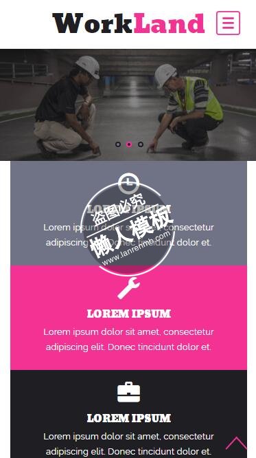 WorkLand工地施工修理html5工业企业制品手机wap网站模板下载