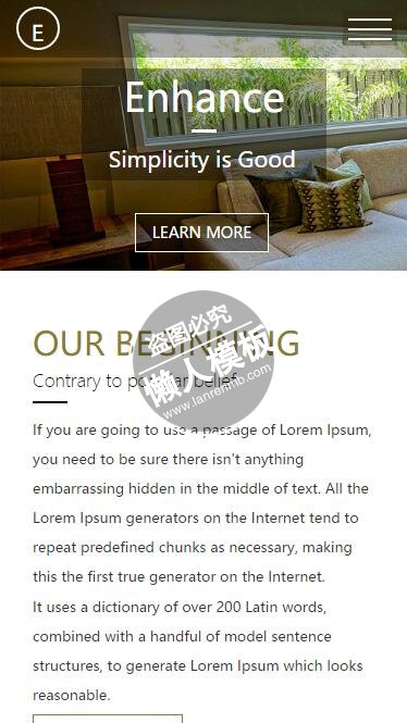 Enhance家庭家具装饰html5家居设计家具手机wap网站模板免费下载