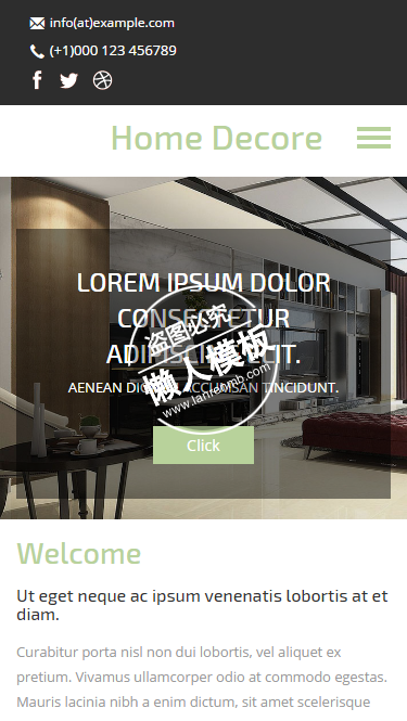 Home Decore室内装饰html5家居设计家具手机网站模板免费下载