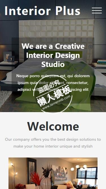 Interior Plus特效页面html5家居设计家具手机网站模板免费下载