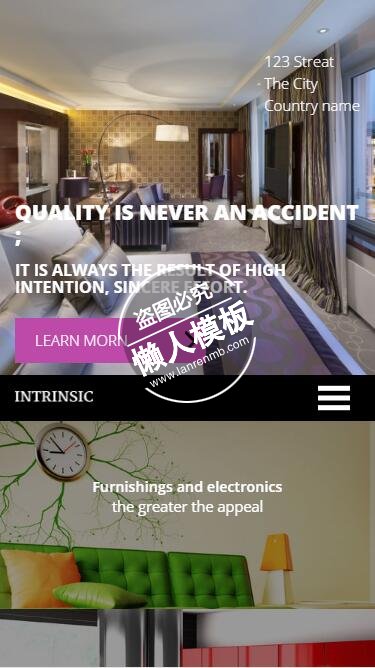 Intrinsic现代化装饰html5家居设计家具手机网站模板免费下载