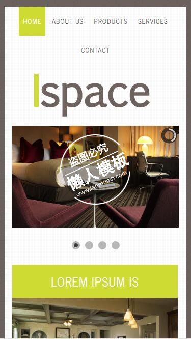 Ispace个人空间装饰html5家居设计家具手机wap网站模板免费下载