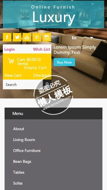 Luxury Furnish两栏展示html5家居设计家具手机网站模板免费下载