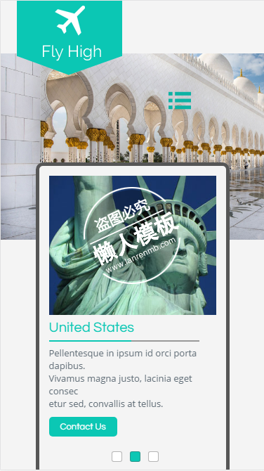 Fly High国外著名景点html5旅行社旅游手机wap网站模板免费下载