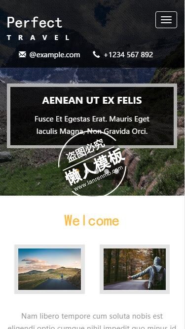 个人完美旅程文字切换html5旅行社旅游手机wap网站模板免费下载