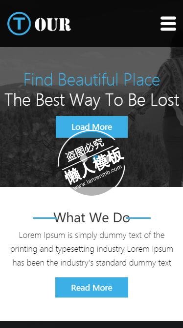Tour黑色风格震撼旅行html5旅行社旅游手机wap网站模板免费下载
