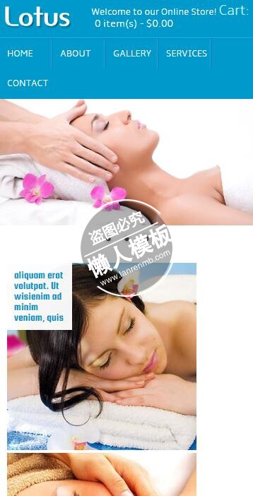 女性舒适沐浴按摩html5美容美发女性手机wap网站模板免费下载