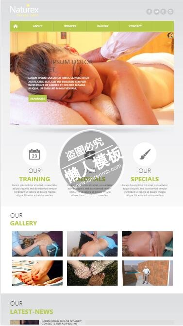 Naturex a Beauty and Spa html5手机wap女性网站模板免费下载