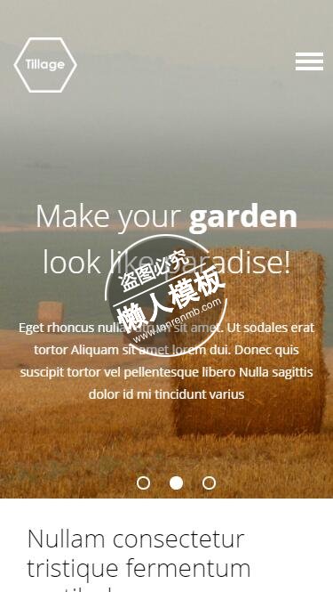 Tillage大图文字切换村庄html5手机农业企业网站模板免费下载