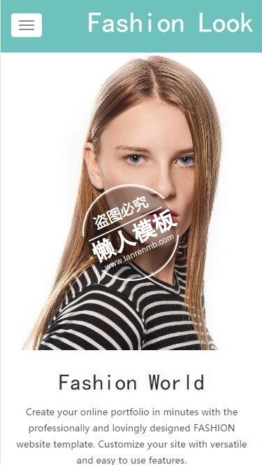 Fashion Look个人大图html5手机wap时尚女性网站模板免费下载