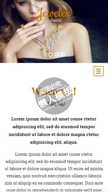 Jewelex气质女性创新饰品html5手机wap时尚女性网站模板免费下载