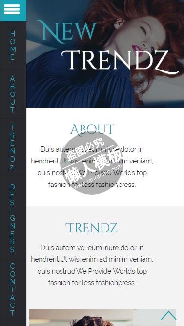 New Trendz左侧竖条菜单栏html5手机时尚女性网站模板免费下载