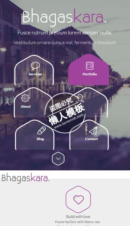 Bhagaskara海岸旁城市设计html5公司企业手机网站模板免费下载