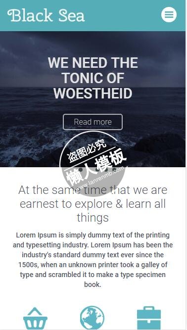 Black sea黑色海洋html5公司企业手机wap网站模板免费下载