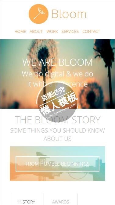 Bloom运动类网站设计单页html5公司企业手机wap网站模板免费下载