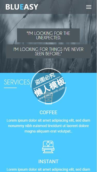 Blueasy风景图片展示html5公司企业手机wap网站模板免费下载