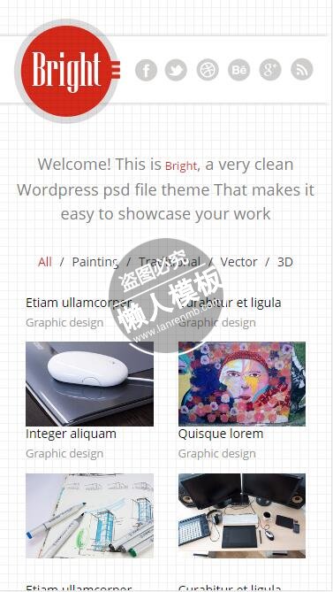Bright原创绘画设计html5公司企业手机wap网站模板免费下载