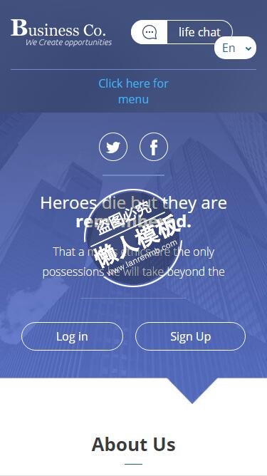 Business-co蓝色风面导航html5公司企业手机wap网站模板免费下载