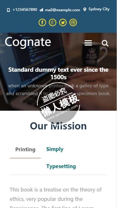 Cognate商务企业合作html5公司企业手机wap网站模板免费下载