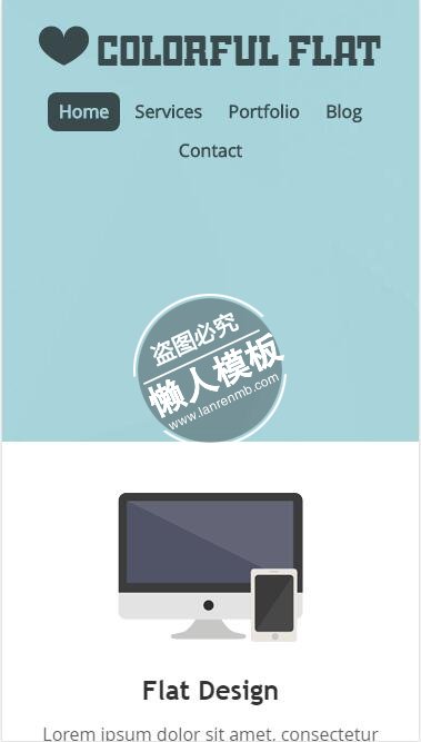 Colorful Flat简单复古单页html5公司企业手机网站模板免费下载