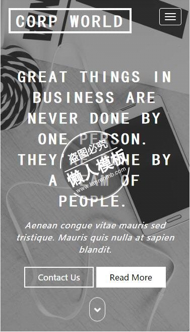 Corporate World服务合作html5公司企业手机wap网站模板免费下载