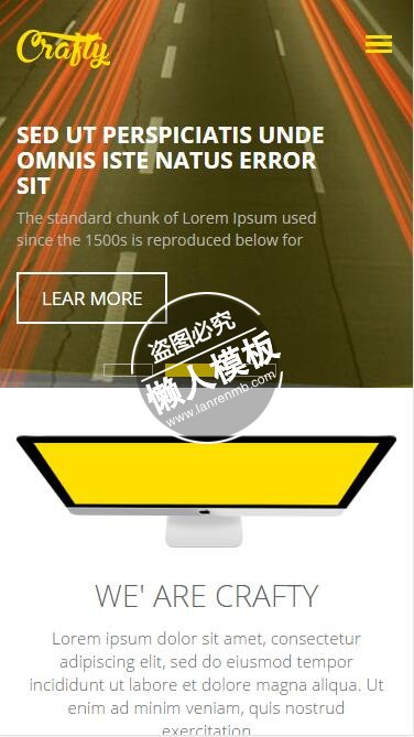 Crafty高速路设计单页html5公司企业手机wap网站模板免费下载