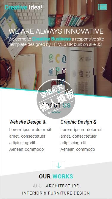 Creative Idea创造性思维html5公司企业手机wap网站模板免费下载