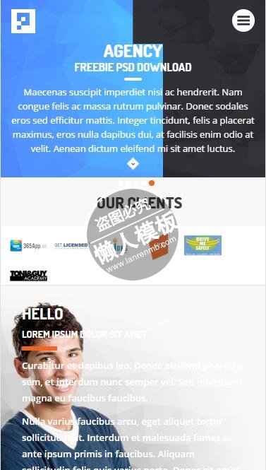 Agency蓝黑相间设计html5公司企业手机wap网站模板免费下载